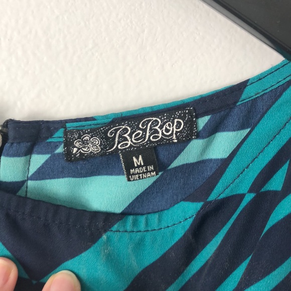 BeBop navy/turquoise sleeveless summer dress - Picture 3 of 7